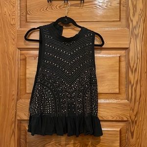 Beaded Mock Neck Tank